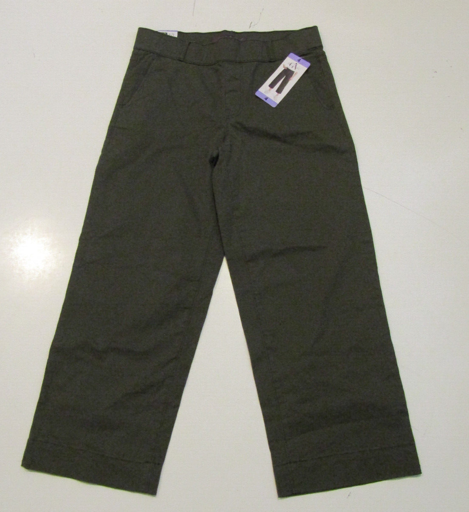 GLORIA VANDERBILT Green Wide Leg Crop Pants Size 12 Women NWT Pull On Style