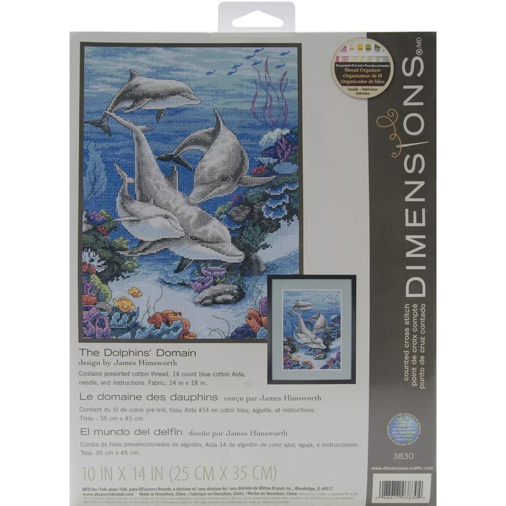 Dimensions Counted Cross Stitch Kit - Dolphins' Domain, NEW