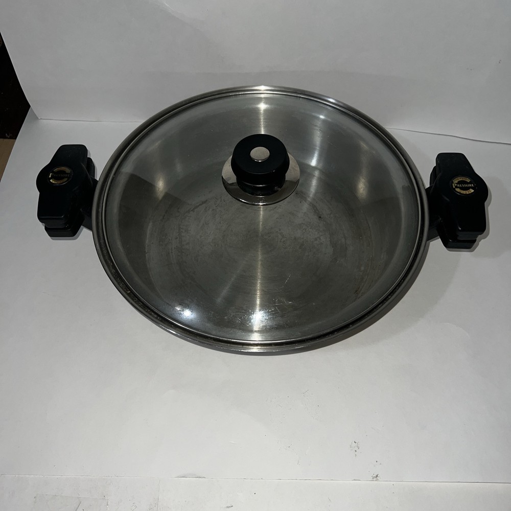 5-Ply 304 Stainless Steel Deep Pan Skillet with Pressure Handle