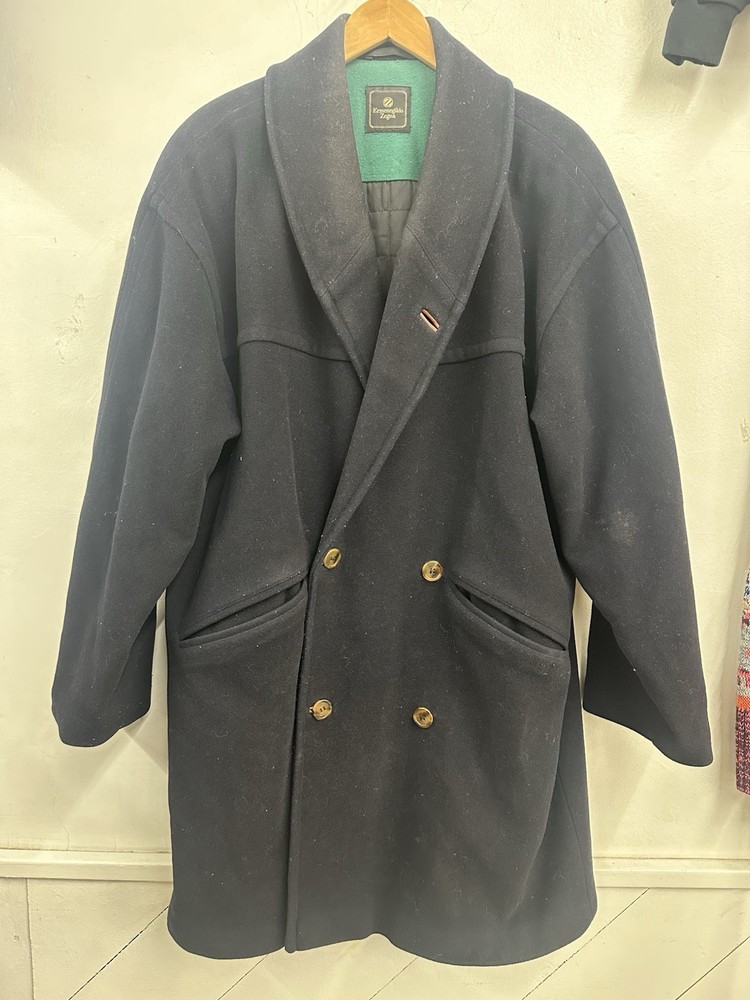 Ermenegildo Zegna Soft VTG Y2K Men's Rare Long Overcoat Wool Designer Italy