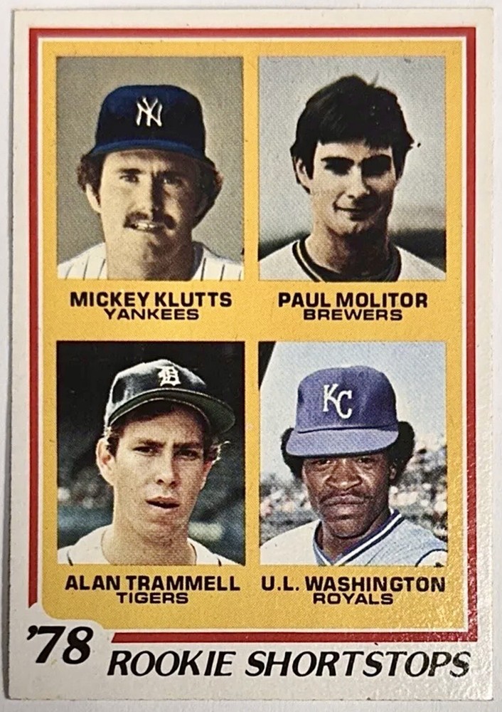 1978 Topps #707 Paul Molitor Alan Trammell Shortstop RC Sharp High Grade HOF