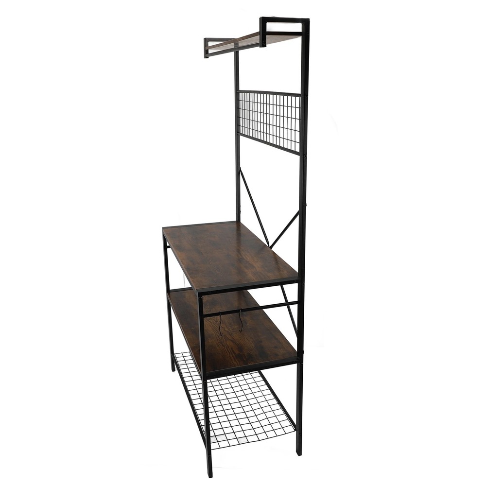 Layered Organizer Rack for Microwaves Storage Shelving Unit Versatile Use  
