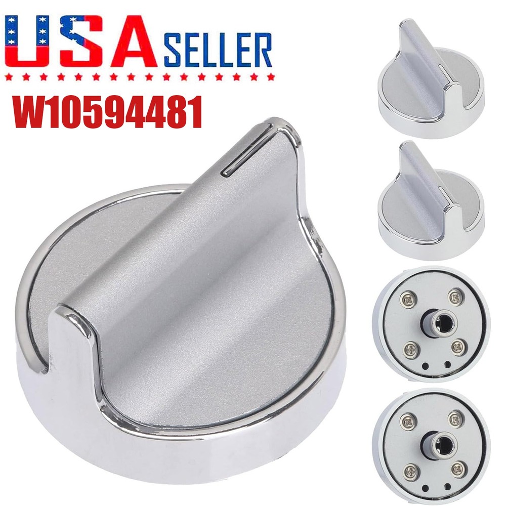 W10594481 Stainless Steel Stove knob for Whirlpool Gas Cooktop Range/Oven