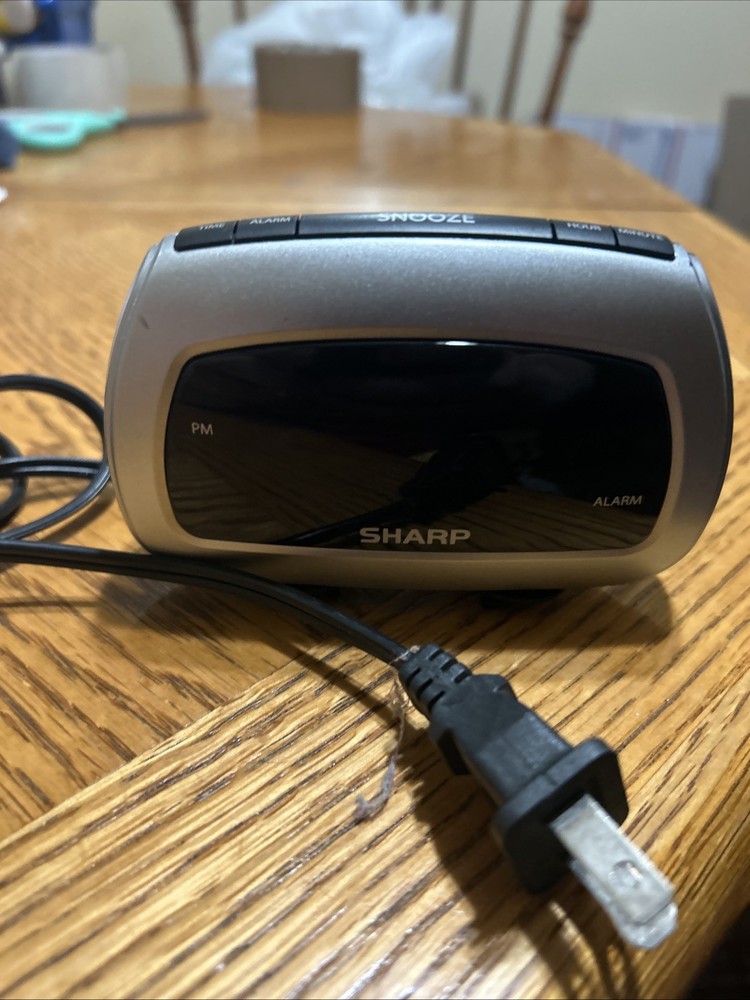 Digital Sharp Alarm Clock, Silver, , Red LED Display Works Great Very Clean