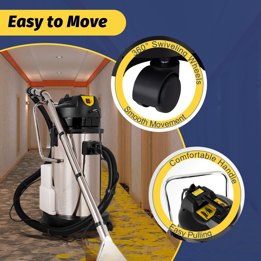 40L 3-in-1 Commercial Carpet Cleaner with Vacuum Extractor