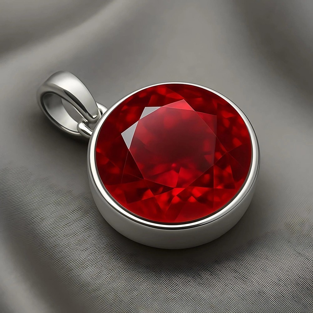 30.80 Ct Natural Red Ruby Pendant Certified 925 Sterling Silver Loose Gemstone