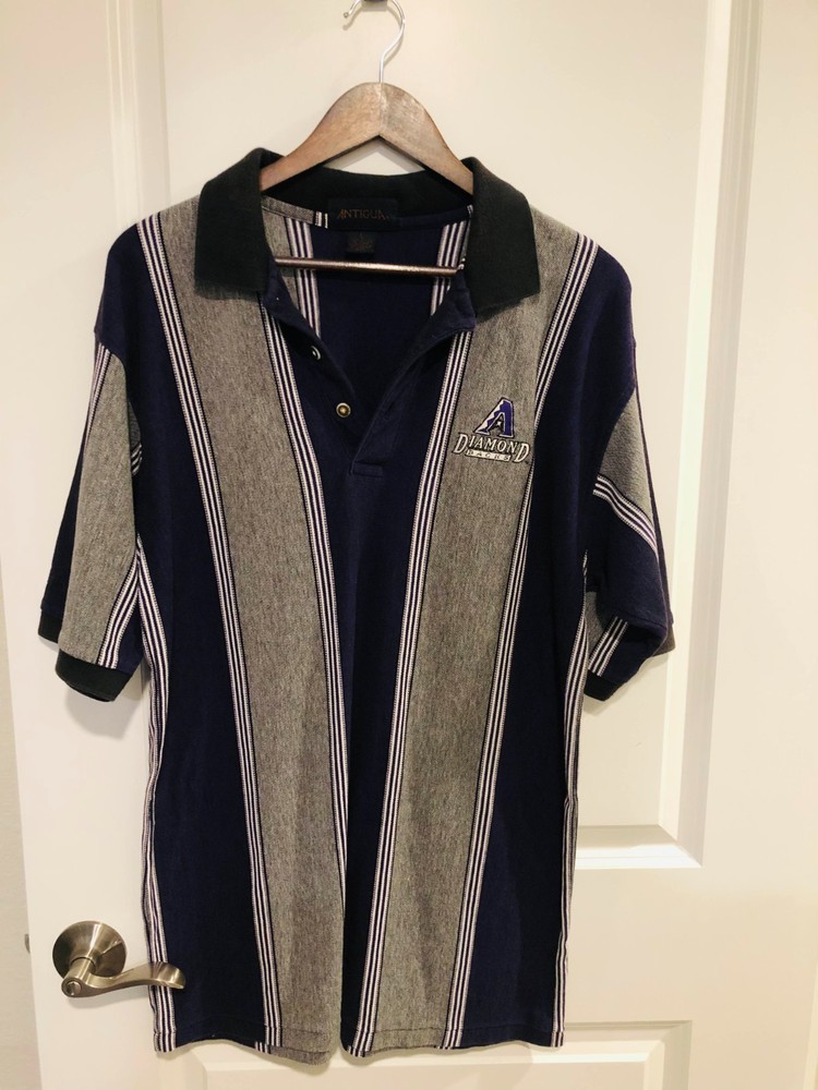 Diamond Backs 1997 Vintage Antigua Purple Striped Polo Large
