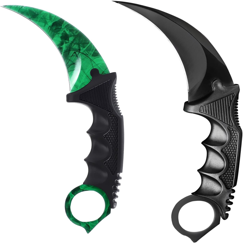 Tactical Fixed Blade Karambit Knife Set - 2 Stainless Steel Camping Tools for Outdoor Survival