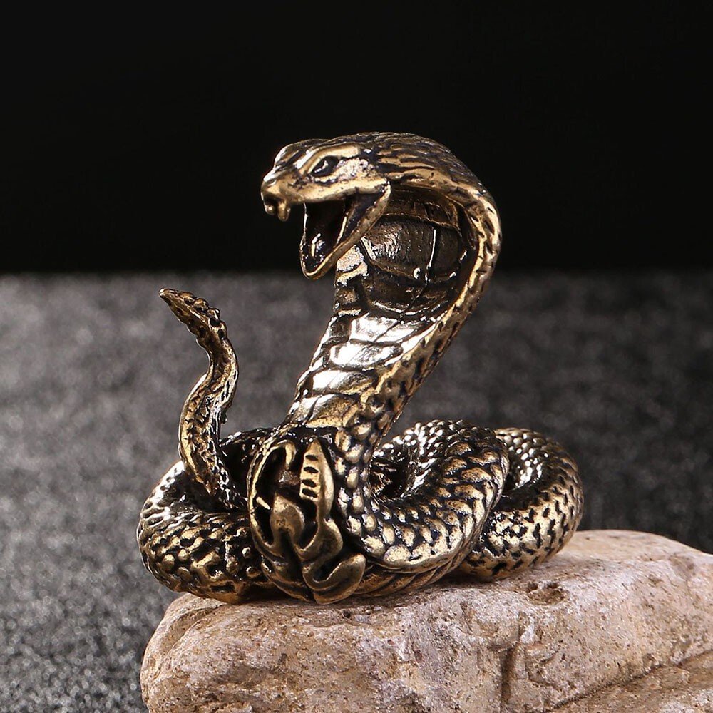 Solid Brass Snake Figurine Statue Animal Figurines Toys House Office Decoration