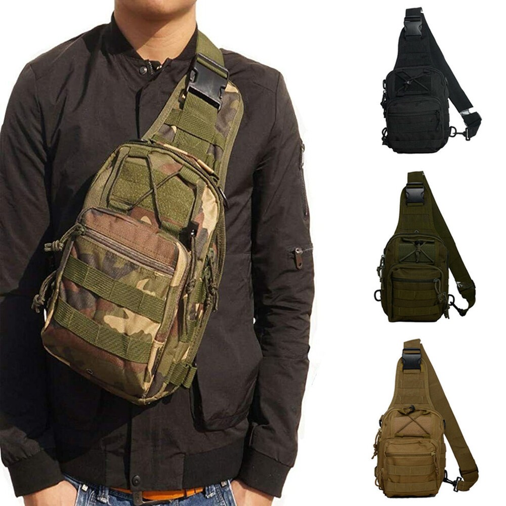 Tactical Outdoor Sling Chest Bag Shoulder Backpack Crossbody Molle Pouch for Men