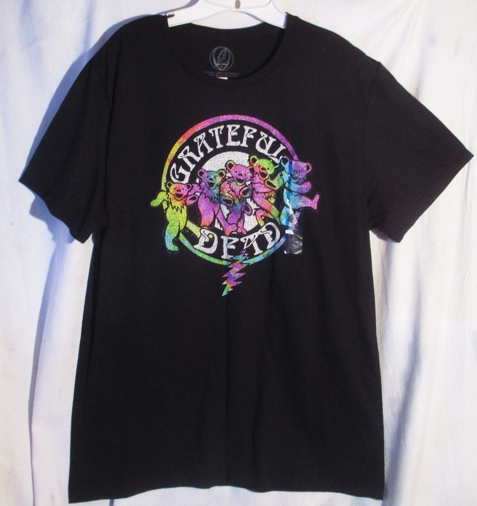 Grateful Dead Dancing Bears Black T-Shirt Size L New