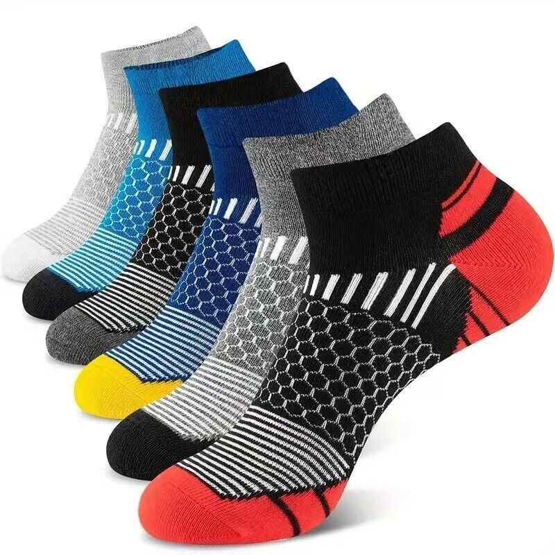 6 Pairs Ankle Crew Mens Sports Cotton Socks Outdoor Running Athletic Socks