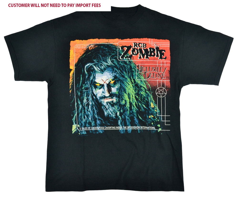 Vtg Rob Zombie Hellbilly Deluxe Gift For Fans Black S-5XL Shirt VK038
