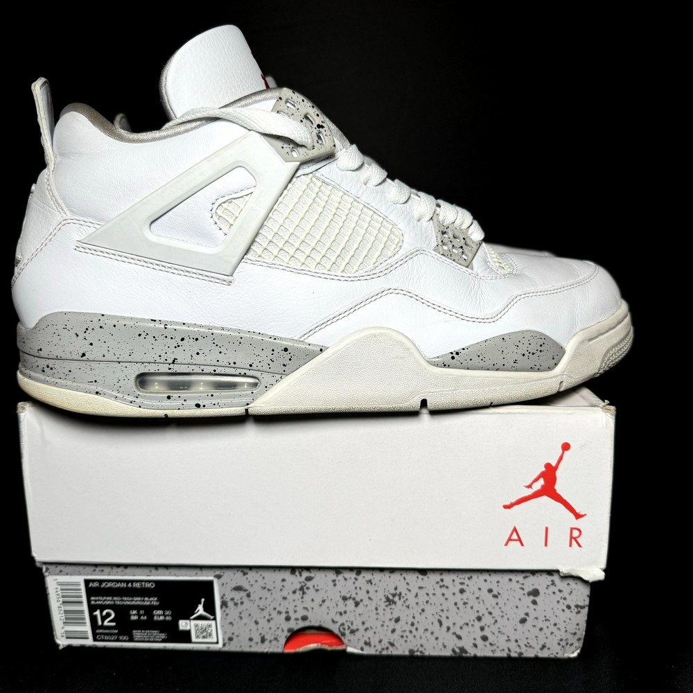 Size 12 - Nike Air Jordan 4 Retro White Oreo Men's Shoes - CT8527 100