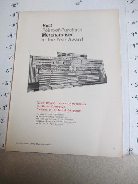 trade magazine ad 1964 NEWELL drapery hardware store display curtain rod window
