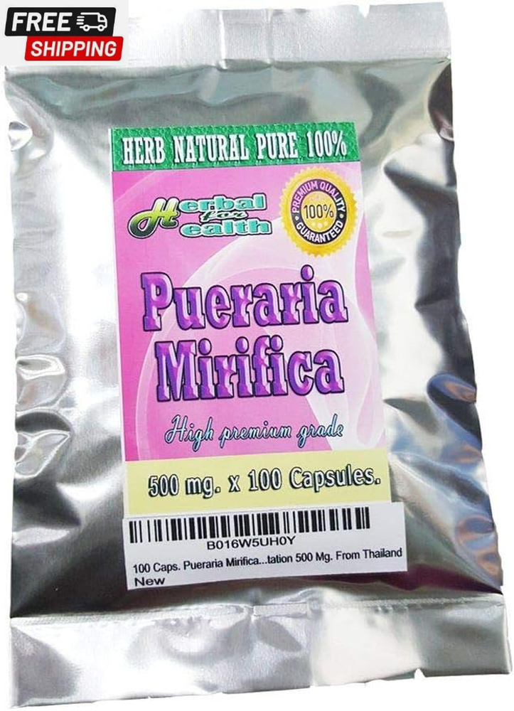 100% Pure Pueraria Mirifica Root Powder Capsules 500mg for Breast Enhancement