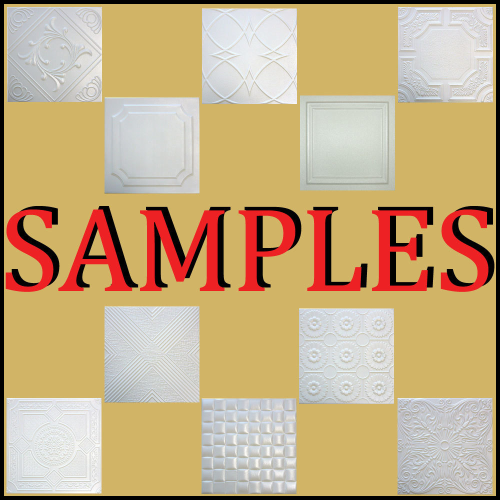 Styrofoam Decorative White Ceiling Tile Samples 8x10 Not Full Tiles