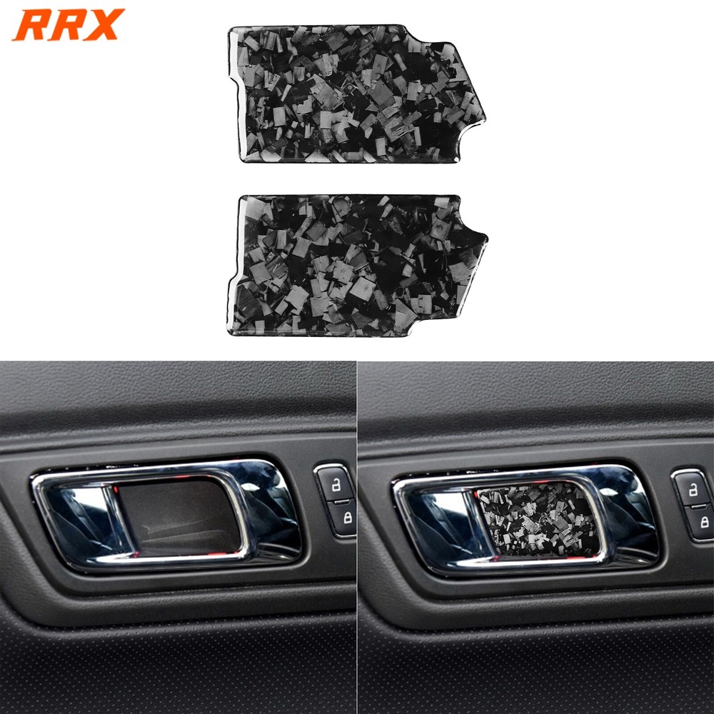Forged Carbon Fiber Interior Door Handle Bowl Cover For Ford Mustang GT 2015-23