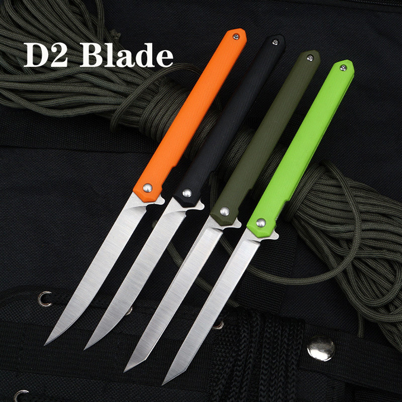 D2 Steel Blade ABS Handle Pocket Folding Knife Cutter Outdoor EDC Camping Knife
