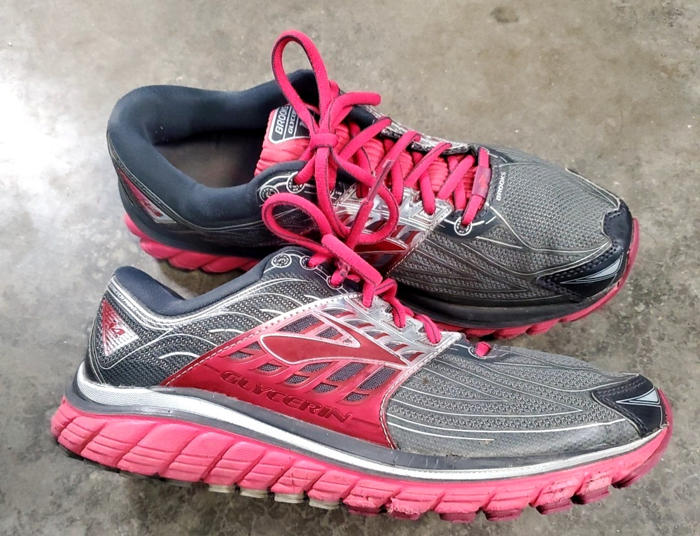 Brooks Running Shoes Glycerin 14 Sneakers Gray Pink Womens Size 10 - 1202171B093