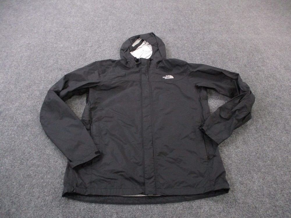 North Face Jacket Men L Black Shell Lined Outdoors Hiking Rain Coat Camping