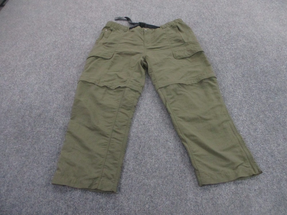 North Face Mens 2XL Green Cargo Convertible Hiking Pants for Outdoor Climbing