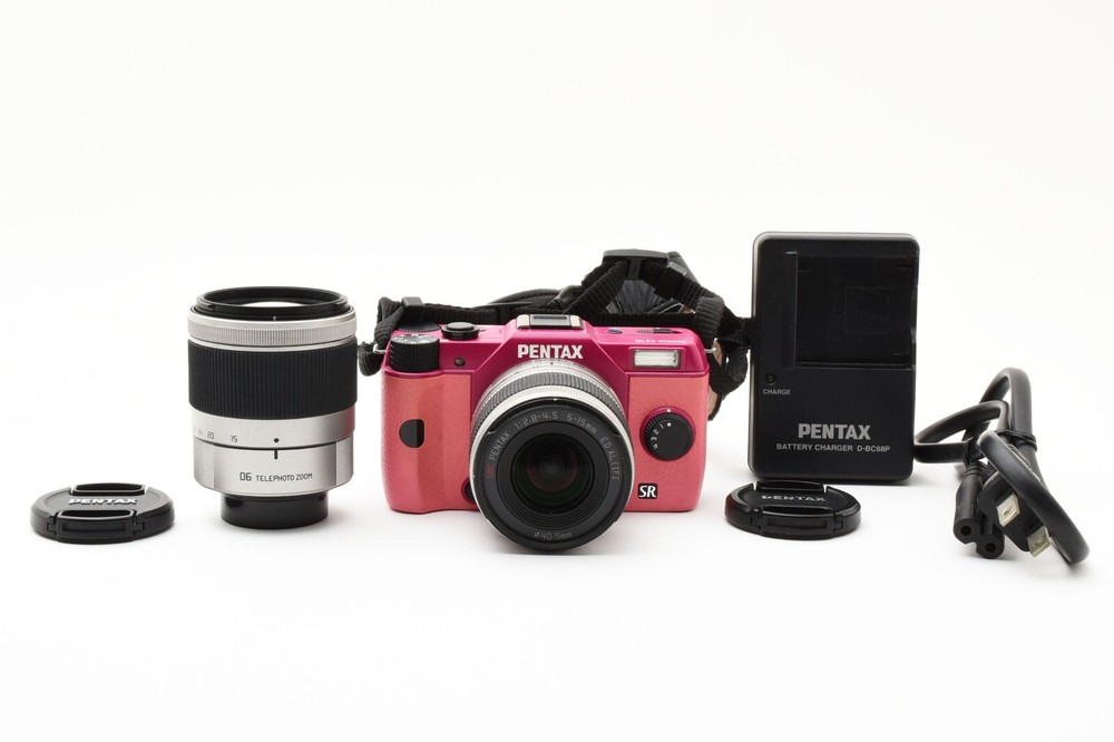 PENTAX Q10 Digital Camera Original Purple Color + 2 Lenses Set From JAPAN #2392