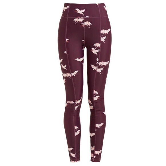 Upside Crane Bird Printed Leggings Size 8 Stylish Comfort