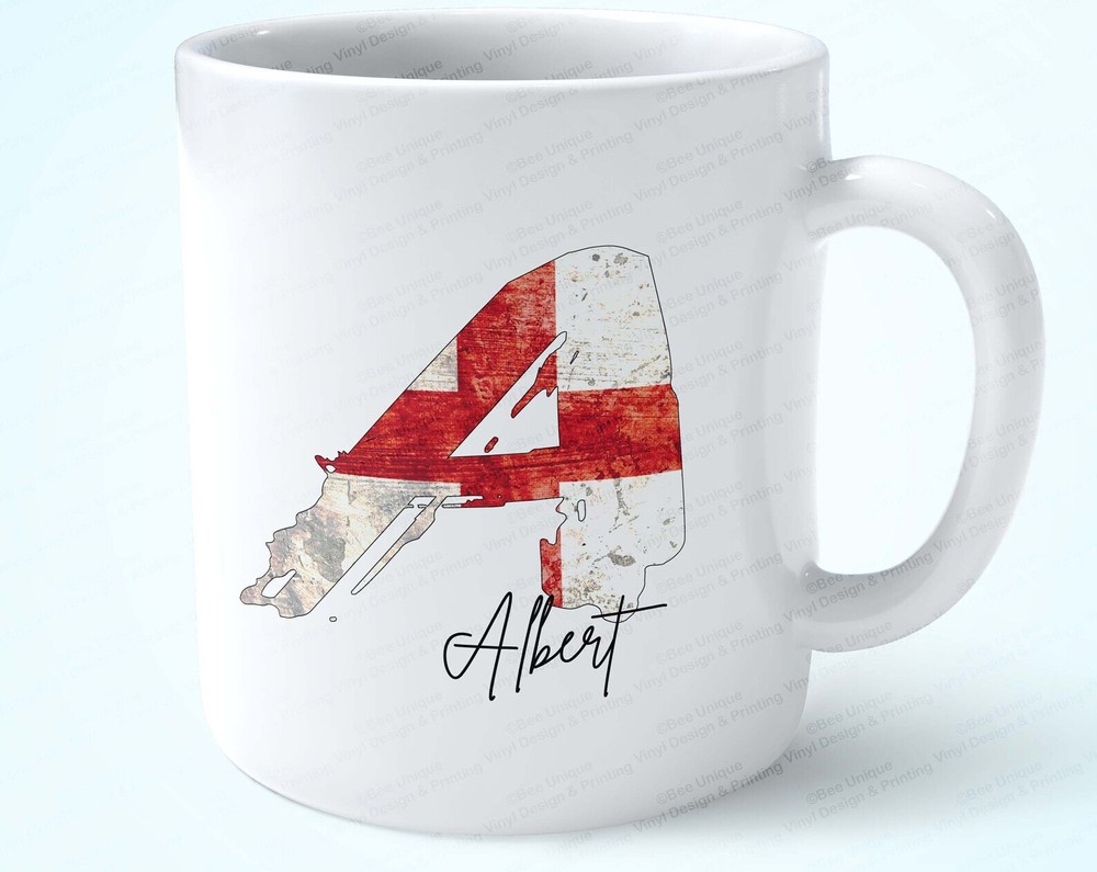 Personalised English Flag Initial Mug England Flag Customised Mug Customised Cup