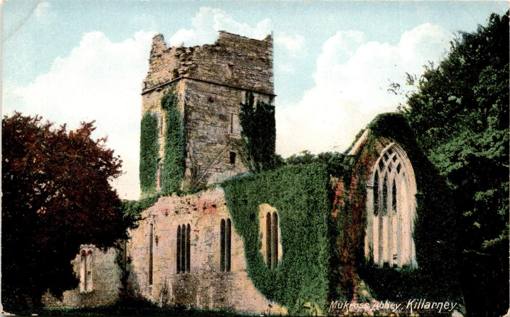 Mukross Abbey, Killarney, Lawrence Publisher, Dublin. Postcard