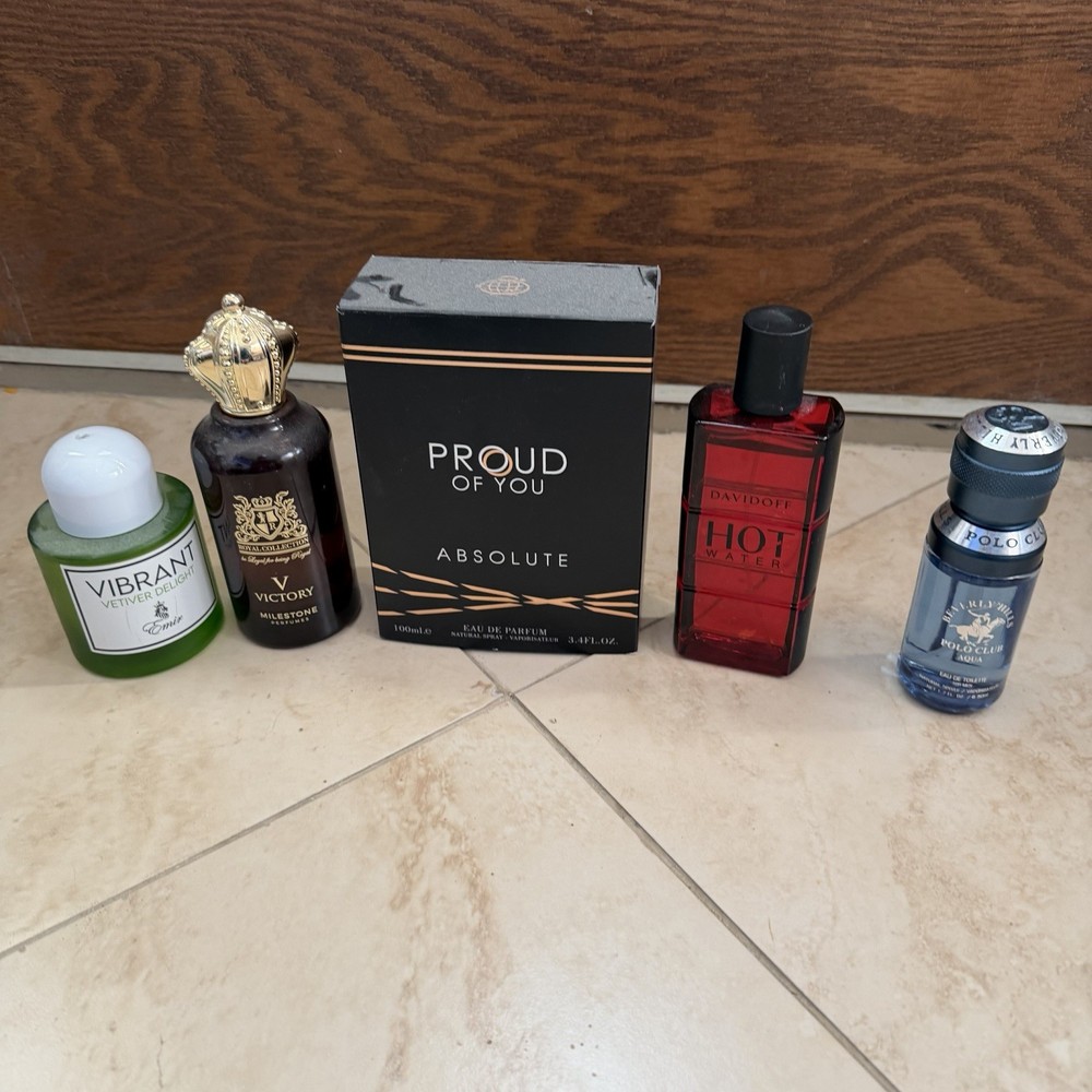 COLOGNE/Perfume Davidoff Hot Water, Fragrance World Absolutely & More,  Lot Of 5