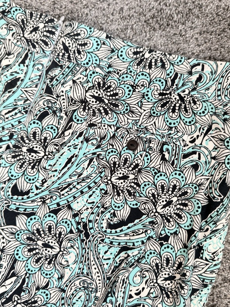 Italy Women's Stretch Floral Golf Skort in Teal Blue Size 14 XL Comfort Fit