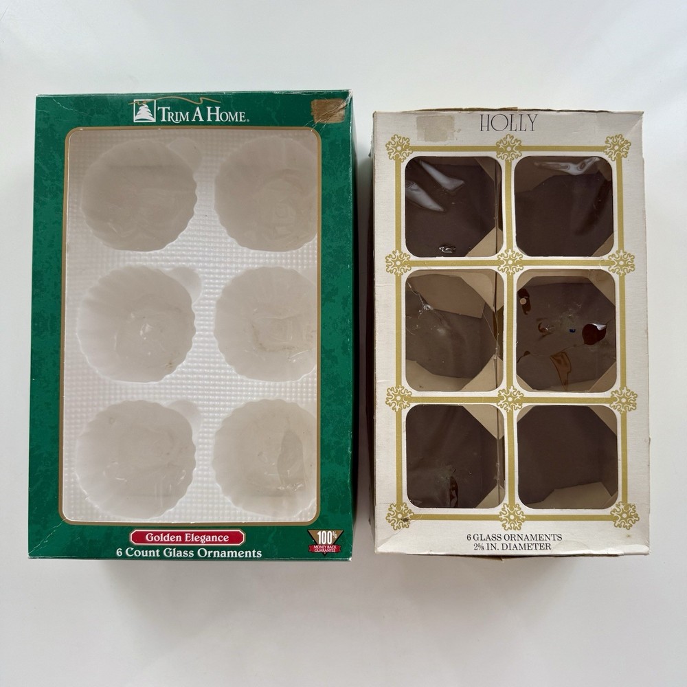 Vintage Trim A Home & Holly American Made Christmas Ornament Empty Boxes