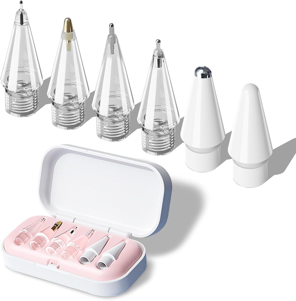 6pk Apple Pencil Pro Replacement Tips for 1st & 2nd Gen iPad Pro Pens Pink