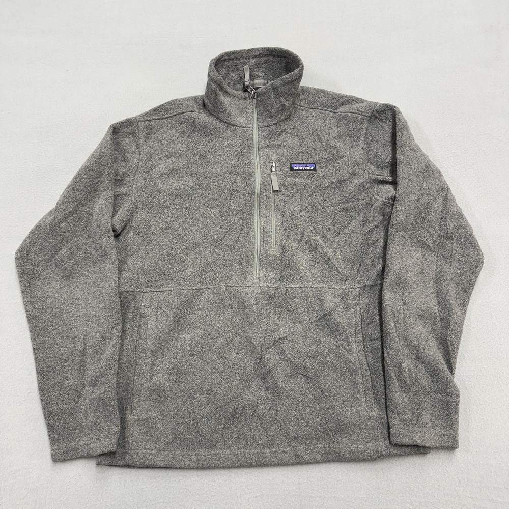Patagonia Synchilla Fleece Pullover Mens Medium Gray 1/4 Zip Sweater Outdoor