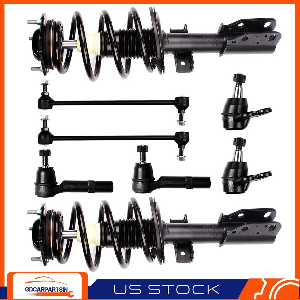 Front Complete Struts Sway Bars Tie Rods 8pc Kit Buick Enclave Traverse