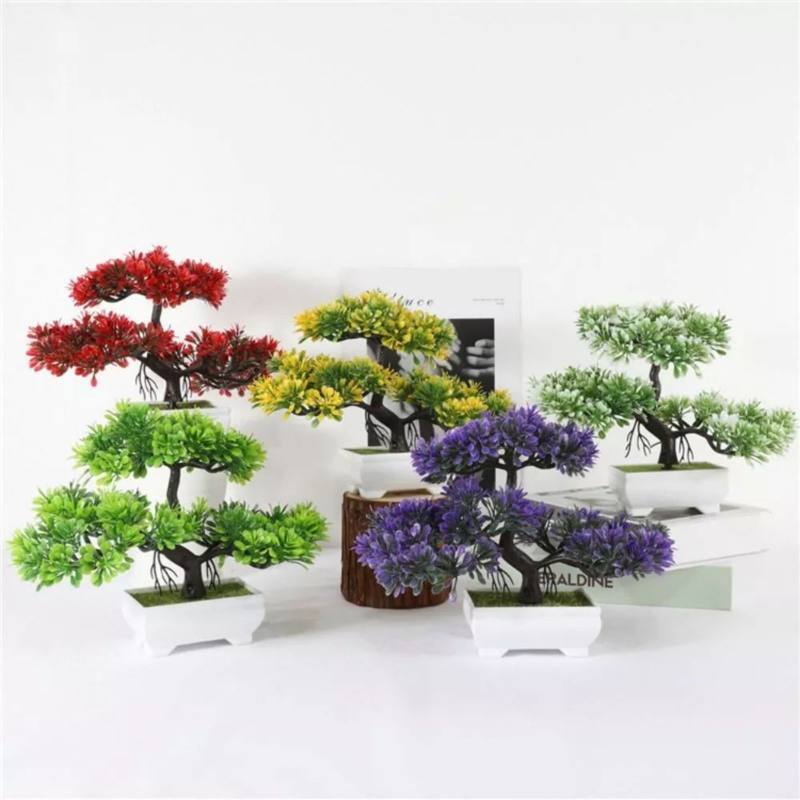 Artificial Plants Bonsai Small Tree Pot Fake Plant Flowers Potted Ornaments