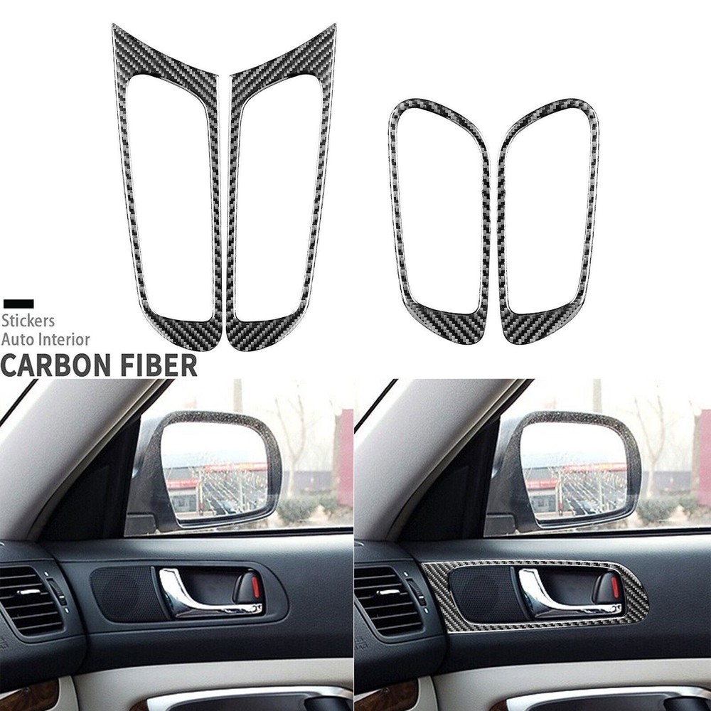 Real Carbon Fiber Interior Door Handle Cover For Subaru Legacy Outback 2005-2009
