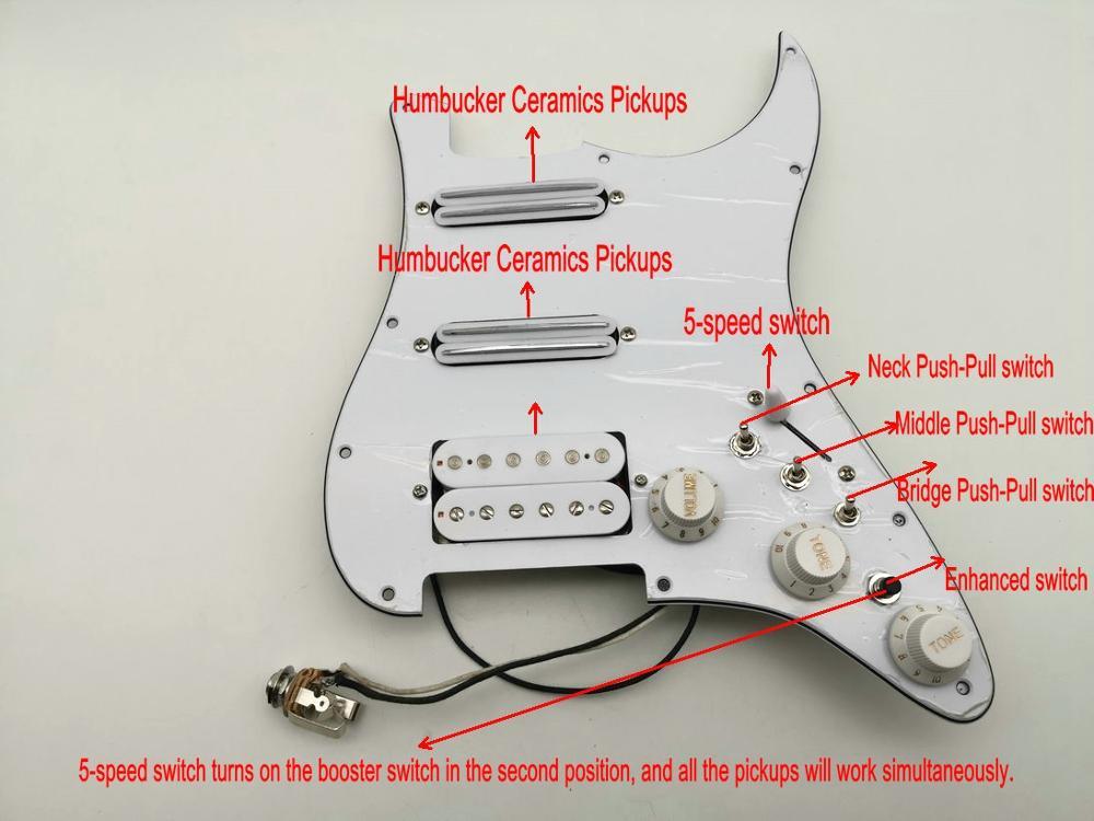 NEW20different sounds Pickups humbucker Hot track SSH Guitar Wiring Pots Fits ST