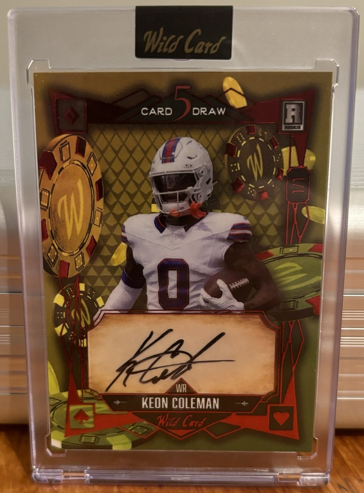 2024 Wild Card 5 Card Draw Keon Coleman Red And Yellow Rookie Card 1/1 Auto