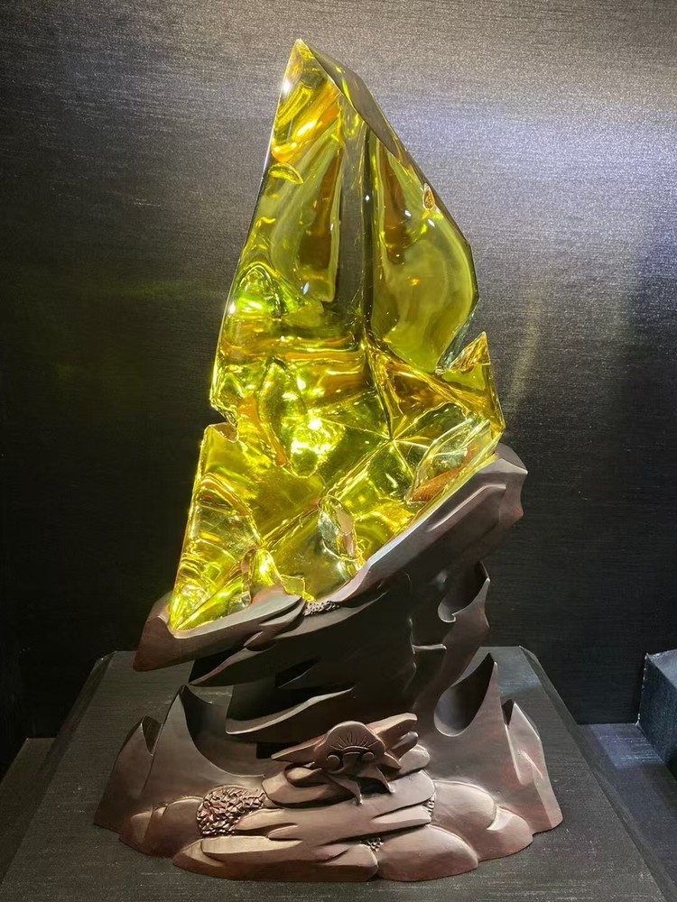 Natural Citrine Quartz Crystal 8.93LB Smooth Display Healing Stone with Stand