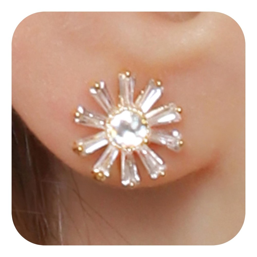 OZEL - Flower Earrings - Made in KOREA - Cute Stud Huggie Earrings for Women ...