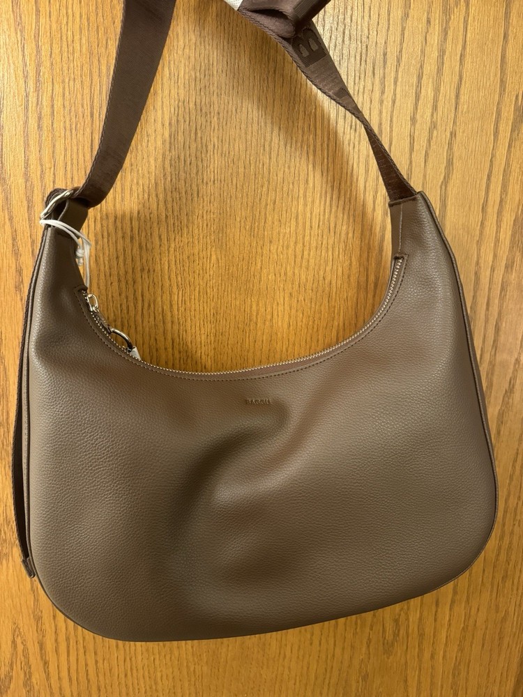 Baggu Medium Recycled Leather Crescent Bag In Brown