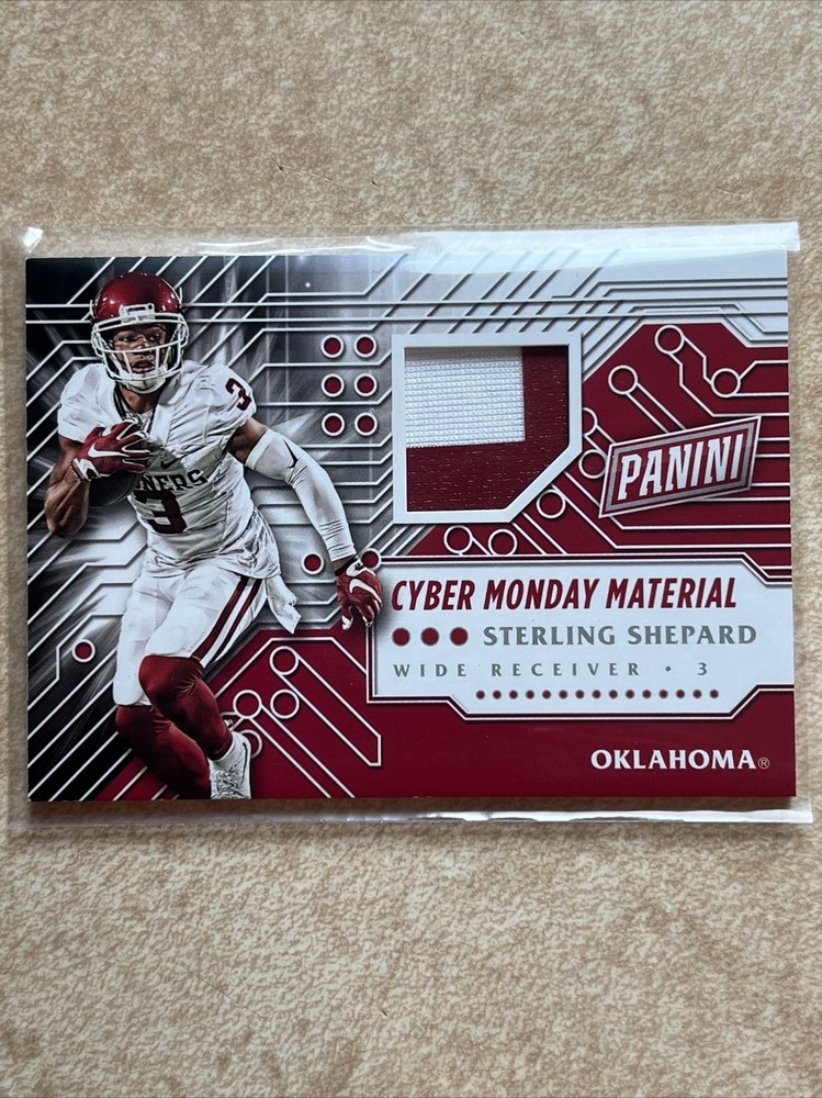2016 Panini Cyber Monday Sterling Shepard Patch Relic Oklahoma Sooners #34 Football Card-image
