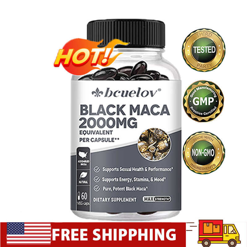 Organic Black Maca - Natural Energy Booster Peruvian Maca for Men and Women