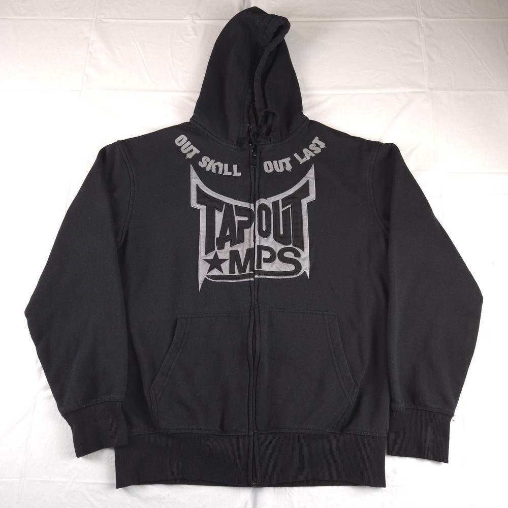 Vintage Y2K Tapout MPS Full Zip UFC MMA Embroidered Out Skill Outlast Hoodie Med