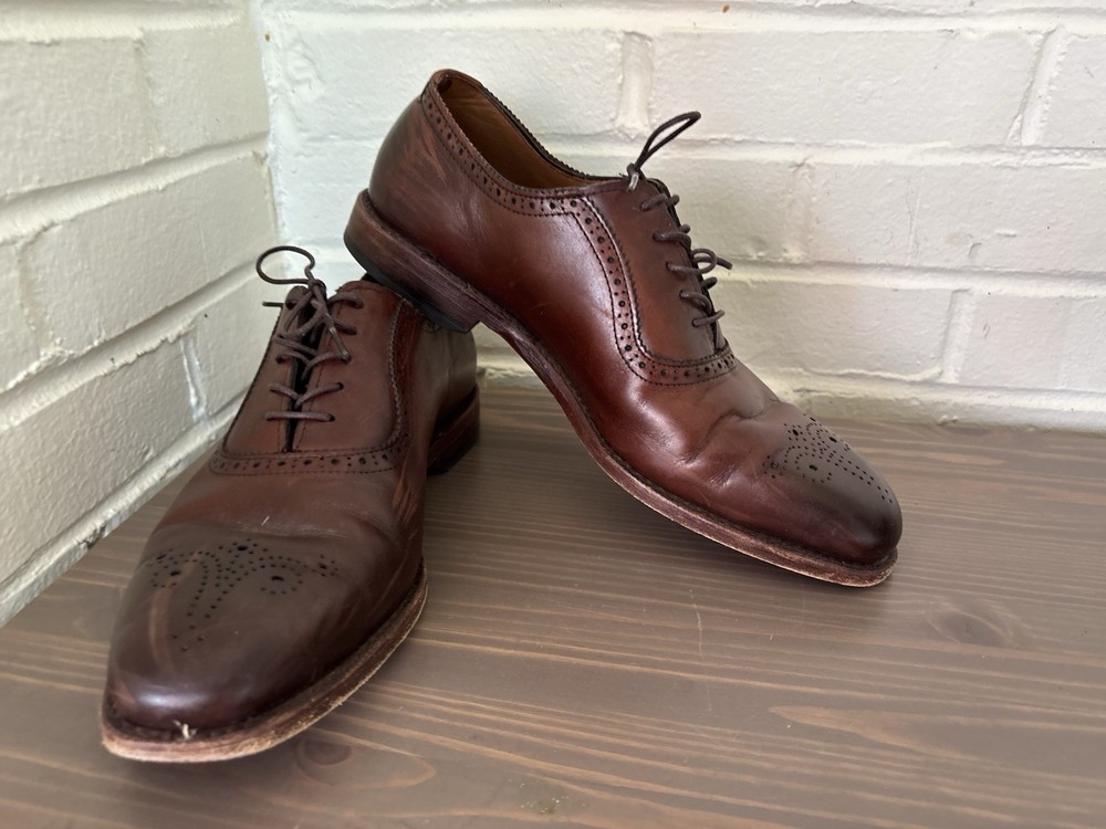 ALLEN EDMONDS Cornwallis Men’s Size 9.5 Brown Leather Oxfords Dress Shoes