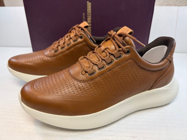Johnston & Murphy Amherst 2.0 Embossed Leather U-Throat Casual Shoe, Tan Full Gr
