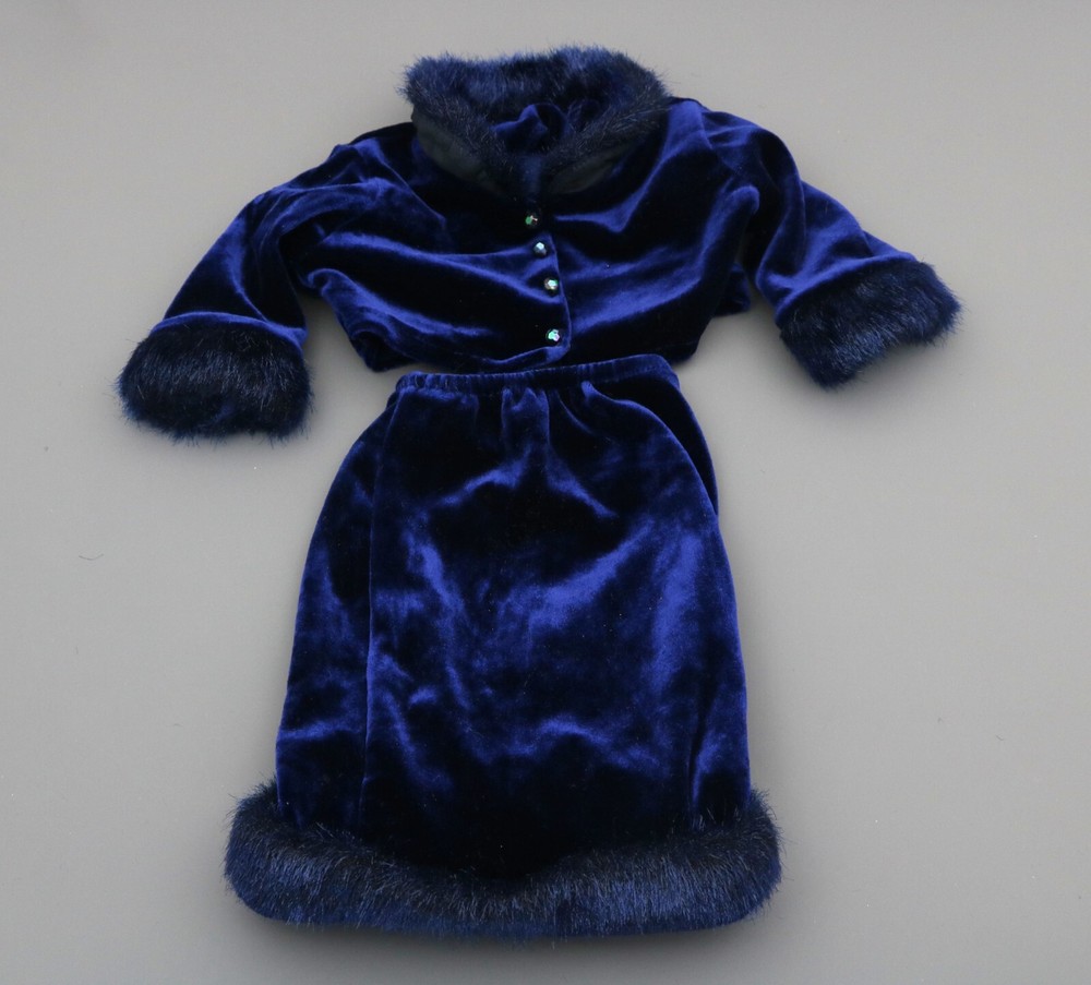 American Girl Holiday Twilight Outfit Blue Velvet Skirt & Jacket for 18'' doll
