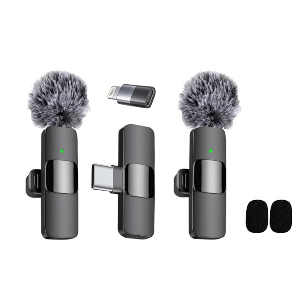 Wireless Lavalier Mic Mini Clip-on Microphone for Android iPhone Video Recording